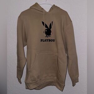 Playboy Men's Tan and Black Hoodie